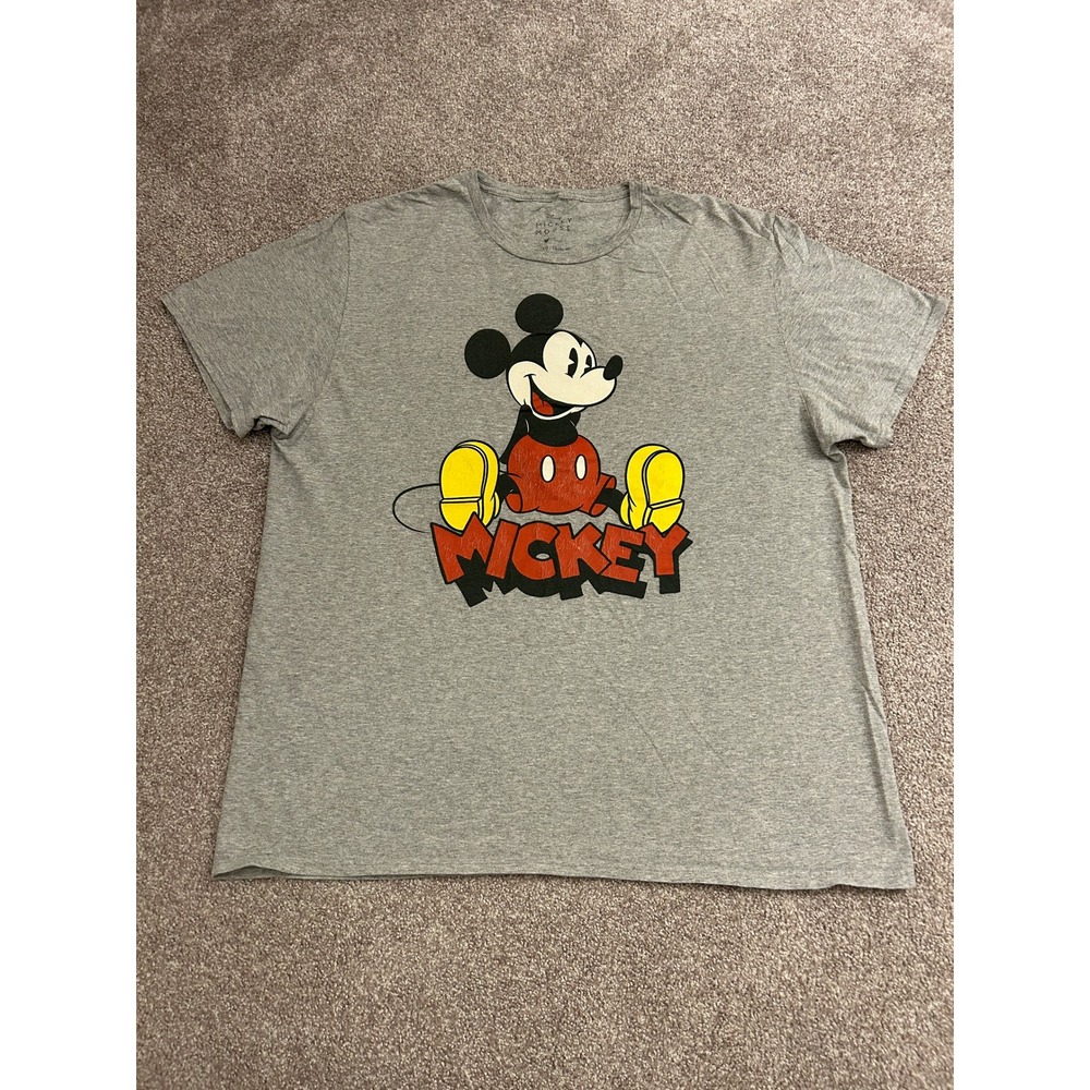 VTG Disney Mickey Mouse Graphic T-Shirt Mens XL Gray Excellent Short Sleeve Tee